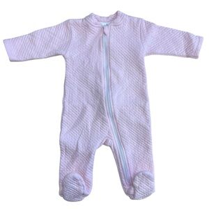 Lyda Baby Girl Pima Cotton Pink Zip Footies - EUC - 3-6M - Thicker Material